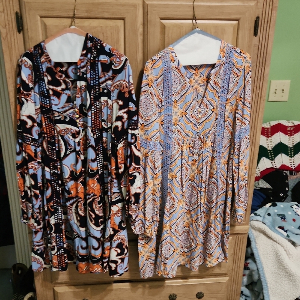 Colorful Patterned Long Sleeve Dresses